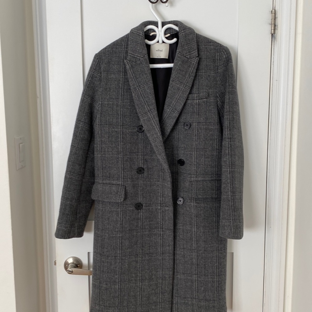 (New) Babaton constant coat double breasted herringbone pattern size small